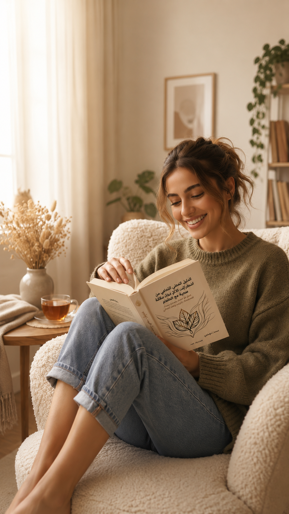 امرأة تقرأ الدليل
